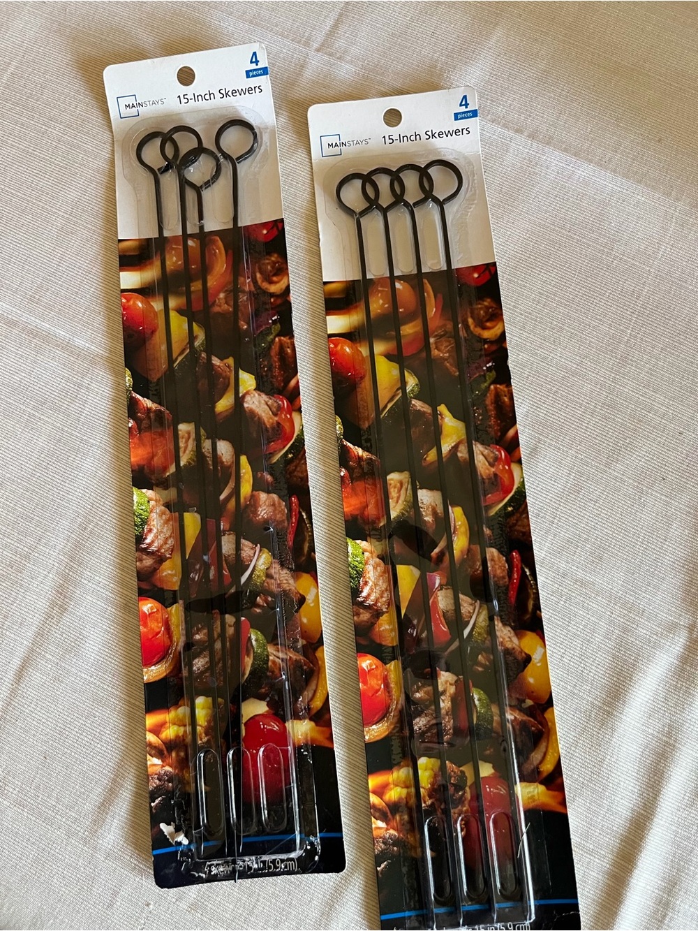 2-packs of Mainstays 15in Stainless Steel BBQ & Meat Skewers (total 8 )… $7.00…